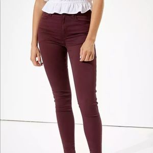 American Eagle AE high waisted jegging burgundy